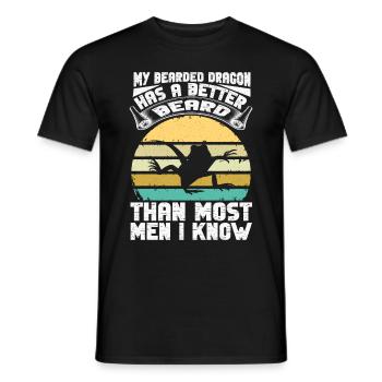 Bärde Drachenliebhaber Pogona Reptile Eidechse - Männer T-Shirt - Schwarz - Vorne - AI Model Male 178 light (178cm)