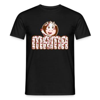 Mère Cowboy anniversaire famille match partie - T-shirt homme - noir - Devant - AI Model Male 178 light (178cm)
