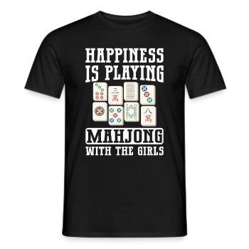Mahjong Mah Jong Chinesisches Spiel Mah Jongg - Männer T-Shirt - Schwarz - Vorne - AI Model Male 178 light (178cm)
