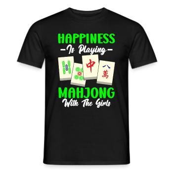 Mahjong Mah Jong Chinesisches Spiel Mah Jongg - Männer T-Shirt - Schwarz - Vorne - AI Model Male 178 light (178cm)