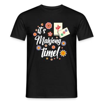 Mahjong Mah Jong Chinesisches Spiel Mah Jongg - Männer T-Shirt - Schwarz - Vorne - AI Model Male 178 light (178cm)