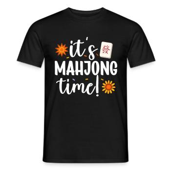 Mahjong Mah Jong Chinesisches Spiel Mah Jongg - Männer T-Shirt - Schwarz - Vorne - AI Model Male 178 light (178cm)