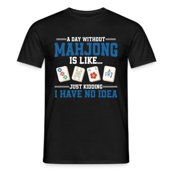Mahjong Mah Jong Chinesisches Spiel Mah Jongg - Männer T-Shirt - Schwarz - Vorne - AI Model Male 178 light (178cm)