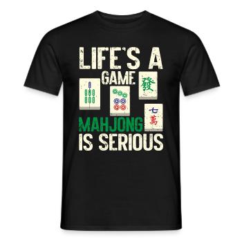 Mahjong Mah Jong Chinesisches Spiel Mah Jongg - Männer T-Shirt - Schwarz - Vorne - AI Model Male 178 light (178cm)