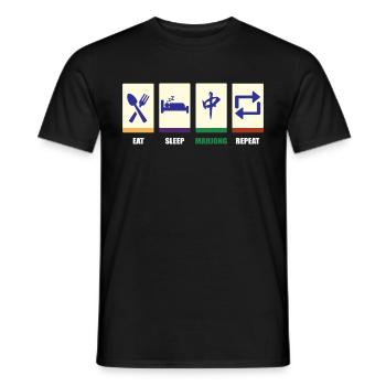 Mahjong Mah Jong Chinesisches Spiel Mah Jongg - Männer T-Shirt - Schwarz - Vorne - AI Model Male 178 light (178cm)