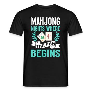 Mahjong Mah Jong Chinesisches Spiel Mah Jongg - Männer T-Shirt - Schwarz - Vorne - AI Model Male 178 light (178cm)