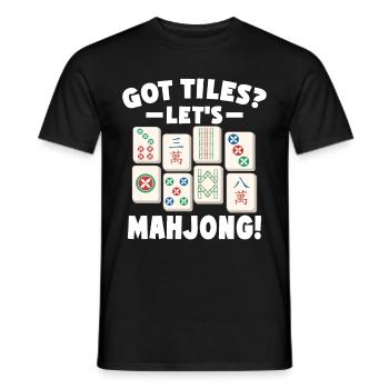Mahjong Mah Jong Jeu chinois Mah Jongg - T-shirt homme - noir - Devant - AI Model Male 178 light (178cm)