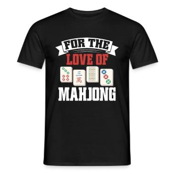 Mahjong Mah Jong Chinesisches Spiel Mah Jongg - Männer T-Shirt - Schwarz - Vorne - AI Model Male 178 light (178cm)