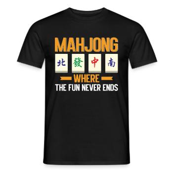 Mahjong Mah Jong Jeu chinois Mah Jongg - T-shirt homme - noir - Devant - AI Model Male 178 light (178cm)
