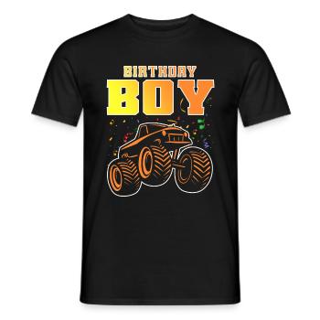 Birthday Kids Monster Truck Birthday Party - Men's T-Shirt - black - Front - AI Model Male 178 light (178cm)