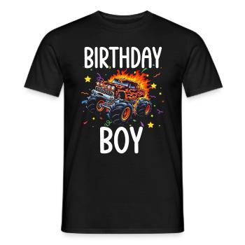 Cumpleaños Niños Monster Truck Fiesta De Cumpleaños - Camiseta hombre - negro - delante - AI Model Male 178 light (178cm)