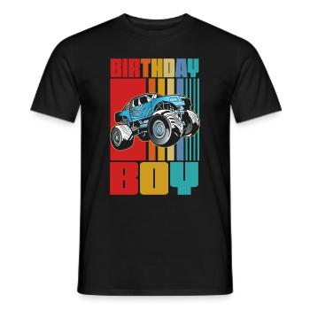 Cumpleaños Niños Monster Truck Fiesta De Cumpleaños - Camiseta hombre - negro - delante - AI Model Male 178 light (178cm)