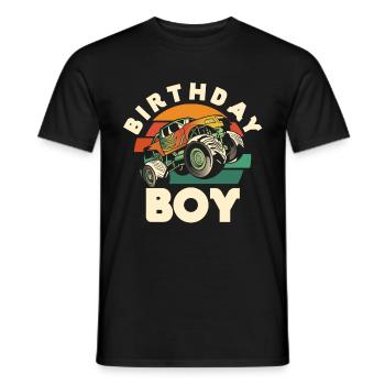 Cumpleaños Niños Monster Truck Fiesta De Cumpleaños - Camiseta hombre - negro - delante - AI Model Male 178 light (178cm)