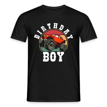 Cumpleaños Niños Monster Truck Fiesta De Cumpleaños - Camiseta hombre - negro - delante - AI Model Male 178 light (178cm)