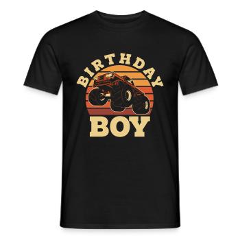 Cumpleaños Niños Monster Truck Fiesta De Cumpleaños - Camiseta hombre - negro - delante - AI Model Male 178 light (178cm)