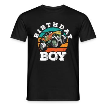 Cumpleaños Niños Monster Truck Fiesta De Cumpleaños - Camiseta hombre - negro - delante - AI Model Male 178 light (178cm)