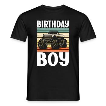 Cumpleaños Niños Monster Truck Fiesta De Cumpleaños - Camiseta hombre - negro - delante - AI Model Male 178 light (178cm)