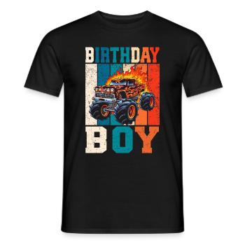 Cumpleaños Niños Monster Truck Fiesta De Cumpleaños - Camiseta hombre - negro - delante - AI Model Male 178 light (178cm)