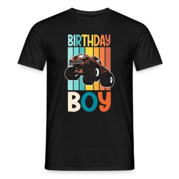 Cumpleaños Niños Monster Truck Fiesta De Cumpleaños - Camiseta hombre - negro - delante - AI Model Male 178 light (178cm)