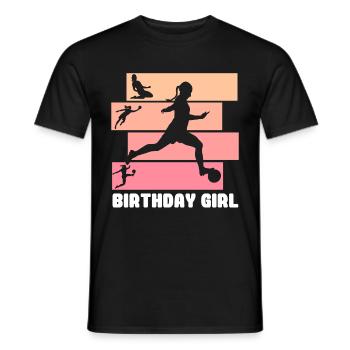 Geburtstagsmädchen Fußball Bday Party Thema - Männer T-Shirt - Schwarz - Vorne - AI Model Male 178 light (178cm)