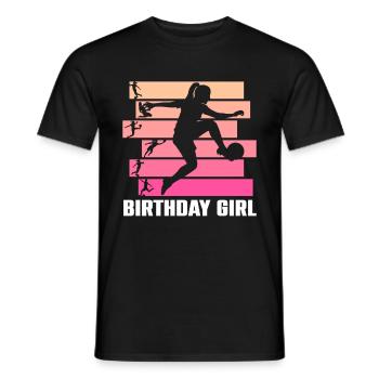 Geburtstagsmädchen Fußball Bday Party Thema - Männer T-Shirt - Schwarz - Vorne - AI Model Male 178 light (178cm)