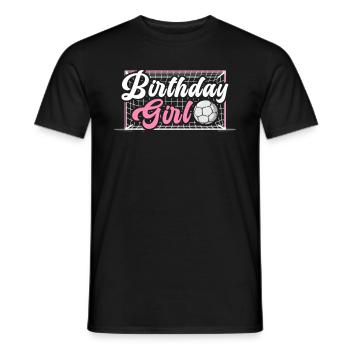 Anniversaire Fille Football Bday Thème Fête - T-shirt homme - noir - Devant - AI Model Male 178 light (178cm)
