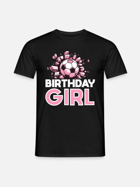 Bursdagsjente fotball Bday party tema - T-skjorte herre - svart