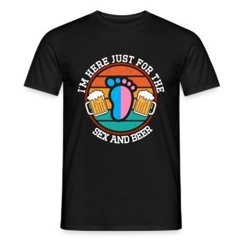 I'm just here for the beer - Men's T-Shirt - black - Front - AI Model Male 178 light (178cm)