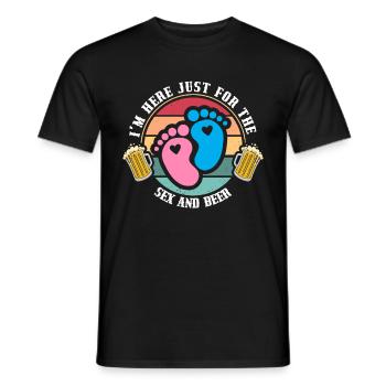 Ich Bin Nur Für Den Sex Und Das Bier Hier - Männer T-Shirt - Schwarz - Vorne - AI Model Male 178 light (178cm)