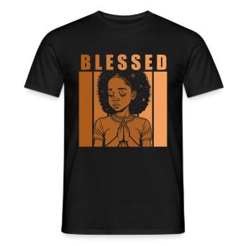 African American Christ Jesus Black Women - Men's T-Shirt - black - Front - AI Model Male 178 light (178cm)