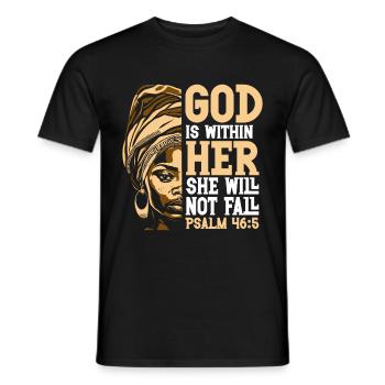 African American Christ Jesus Black Women - Men's T-Shirt - black - Front - AI Model Male 178 light (178cm)