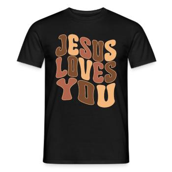 African American Christ Jesus Black Women - Men's T-Shirt - black - Front - AI Model Male 178 light (178cm)
