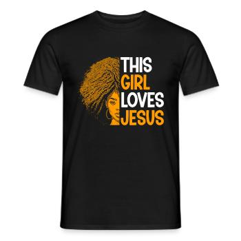 African American Christ Jesus Black Women - Men's T-Shirt - black - Front - AI Model Male 178 light (178cm)