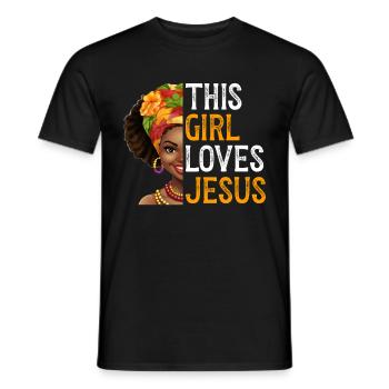 African American Christ Jesus Black Women - Men's T-Shirt - black - Front - AI Model Male 178 light (178cm)
