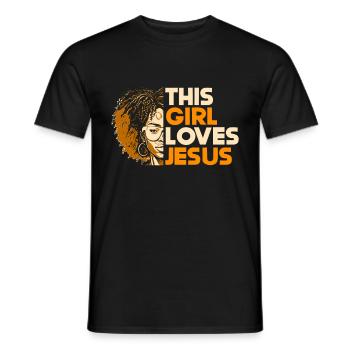 African American Christ Jesus Black Women - Men's T-Shirt - black - Front - AI Model Male 178 light (178cm)