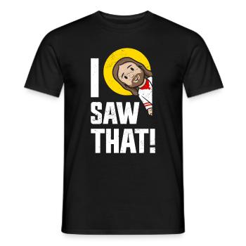 I Saw Jesus Meme Funny Christian - Men's T-Shirt - black - Front - AI Model Male 178 light (178cm)