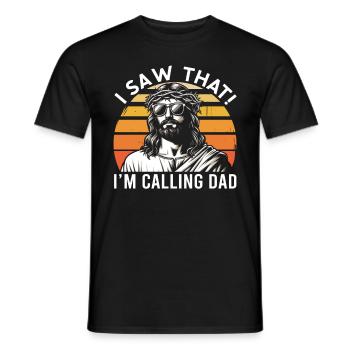 I Saw Jesus Meme Funny Christian - Men's T-Shirt - black - Front - AI Model Male 178 light (178cm)