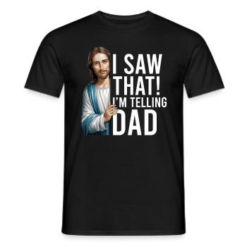 I Saw Jesus Meme Funny Christian - Men's T-Shirt - black - Front - AI Model Male 178 light (178cm)