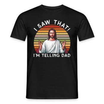 I Saw Jesus Meme Funny Christian - Men's T-Shirt - black - Front - AI Model Male 178 light (178cm)