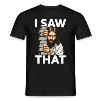 I Saw Jesus Meme Funny Christian - Men's T-Shirt - black - Front - AI Model Male 178 light (178cm)