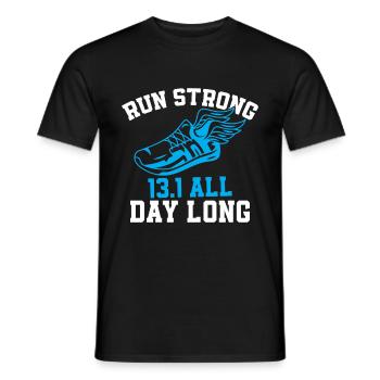 Half Marathon 13, 1 Mile Marathon Runner - Men's T-Shirt - black - Front - AI Model Male 178 light (178cm)