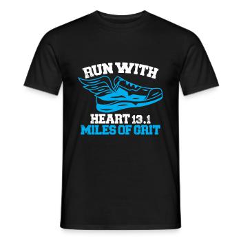 Half Marathon 13, 1 Mile Marathon Runner - Men's T-Shirt - black - Front - AI Model Male 178 light (178cm)