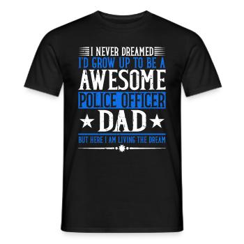 Agent de police, Ligne bleue, Application de la loi - T-shirt homme - noir - Devant - AI Model Male 178 light (178cm)