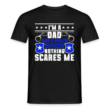 Agent de police, ligne bleue, application de la loi - T-shirt homme - noir - Devant - AI Model Male 178 light (178cm)