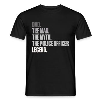 Agent de police, ligne bleue, application de la loi - T-shirt homme - noir - Devant - AI Model Male 178 light (178cm)