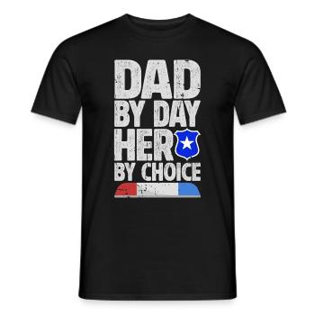 Agent de police, ligne bleue, application de la loi - T-shirt homme - noir - Devant - AI Model Male 178 light (178cm)
