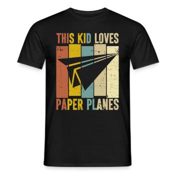 Papierflugzeug Origami Papierflugzeug Master - Männer T-Shirt - Schwarz - Vorne - AI Model Male 178 light (178cm)