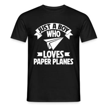 Papierflugzeug Origami Papierflugzeug Master - Männer T-Shirt - Schwarz - Vorne - AI Model Male 178 light (178cm)