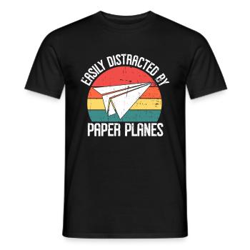 Papierflugzeug Origami Papierflugzeug Master - Männer T-Shirt - Schwarz - Vorne - AI Model Male 178 light (178cm)