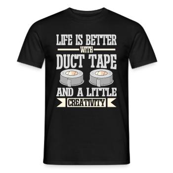 Ruban adhésif Engineer Humorous pour hommes - T-shirt homme - noir - Devant - AI Model Male 178 light (178cm)